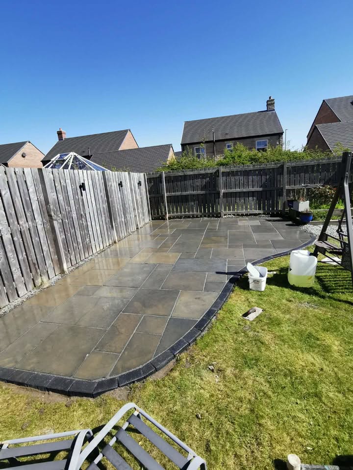 Professionally installed flagstone patio and paving